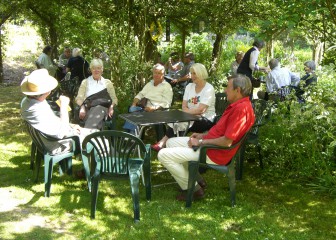 Relaxing at an open garden